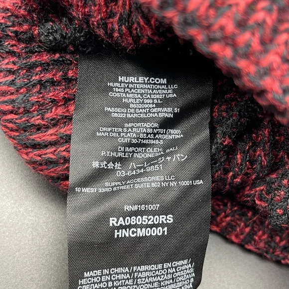 🎉HOST PICK🎉HURLEY Max Cuff 2.0 Beanie in Black and Red, OS, NWT - Picture 7 of 7